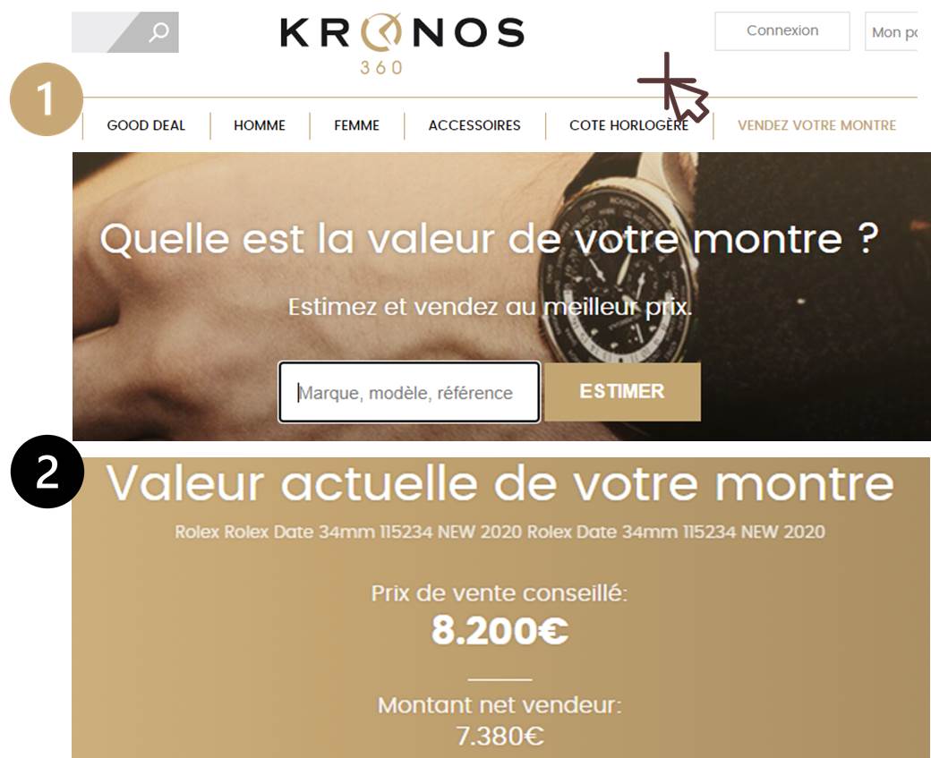 marketplace montre de luxe kronos 360